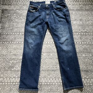 Ariat M4 Jeans Mens 38x36 Blue Relaxed Boot Distressed Medium Wash Pant Western